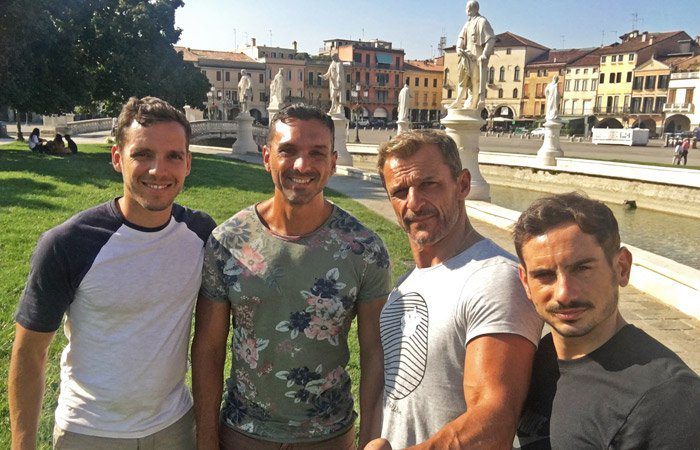 CarlosdeViaje con César, Héctor y Xabi en Padua