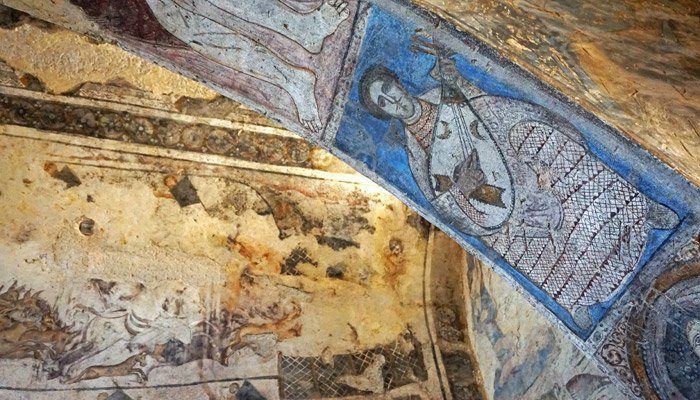 Frescos en Qusayr Amra