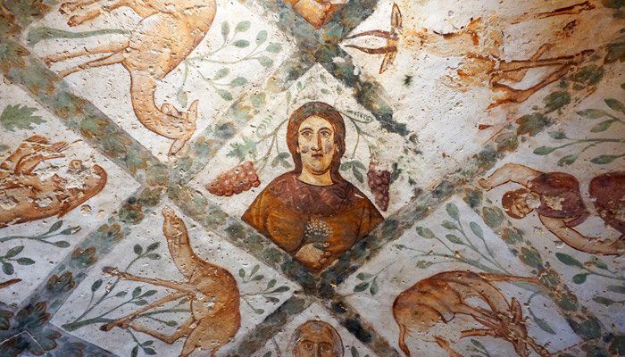 Frescos en Qusayr Amra