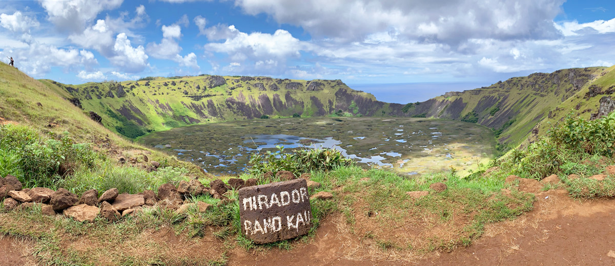 Cráter desde el Mirador de Rano Kao